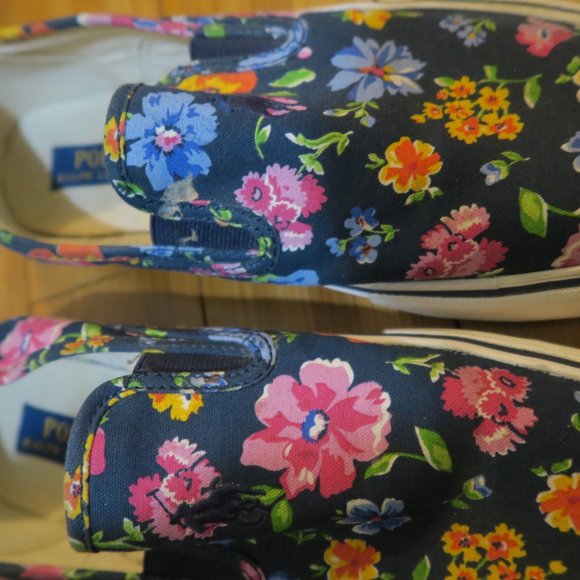 Polo Ralph Lauren Mytton Navy Floral Canvas Men\'s Sneakers Size 10 D main image 11